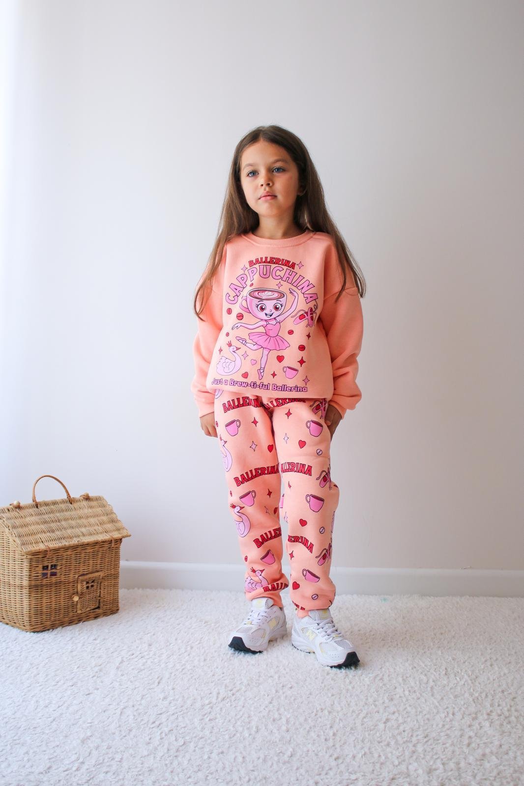 OUTF-14-1 Geliboon Ballerina Cappuccino Kids Outfit Set – Peach - Image 1