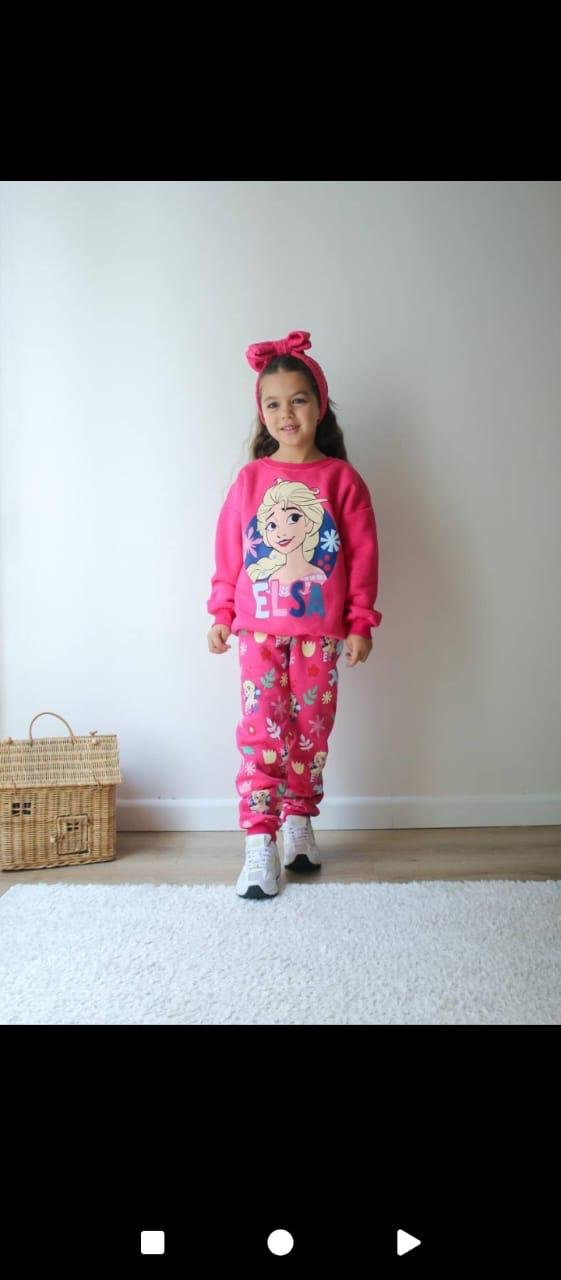 OUTF-16-01 Geliboon Elsa Pink Kids Outfit Set - Image 1